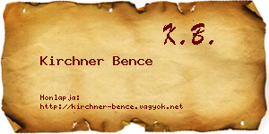 Kirchner Bence névjegykártya